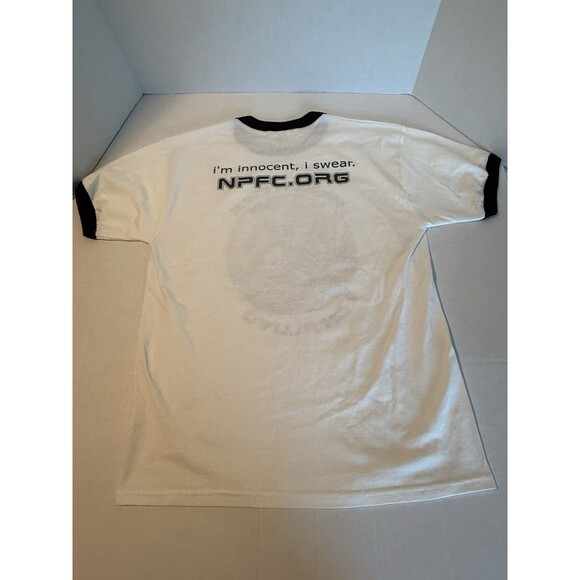 Prison Chix On Pluto NPFC.org Shirt  JERZEES “I'm innocent, I swear” RARE Sz L - Picture 12 of 16